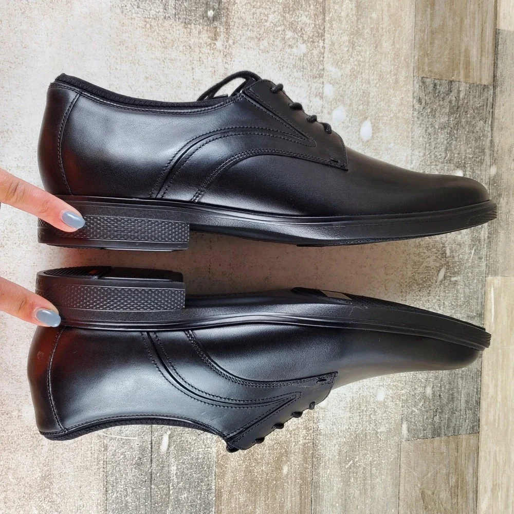 Rockport Keelan Mens Oxfords Shoes Sz 14 M Black Leather Plain Toe Lace-Up